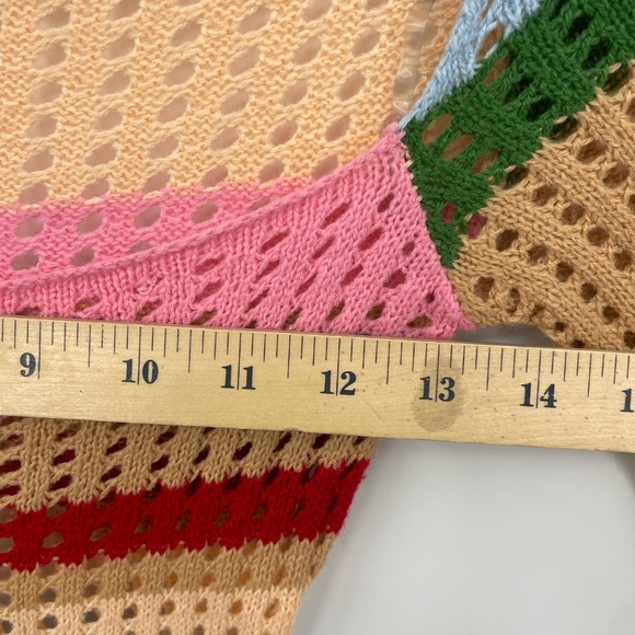 Sunset Beach Bohemian Crochet Knit Dress striped maxi by trendy threads Sz S - Picture 7 of 11